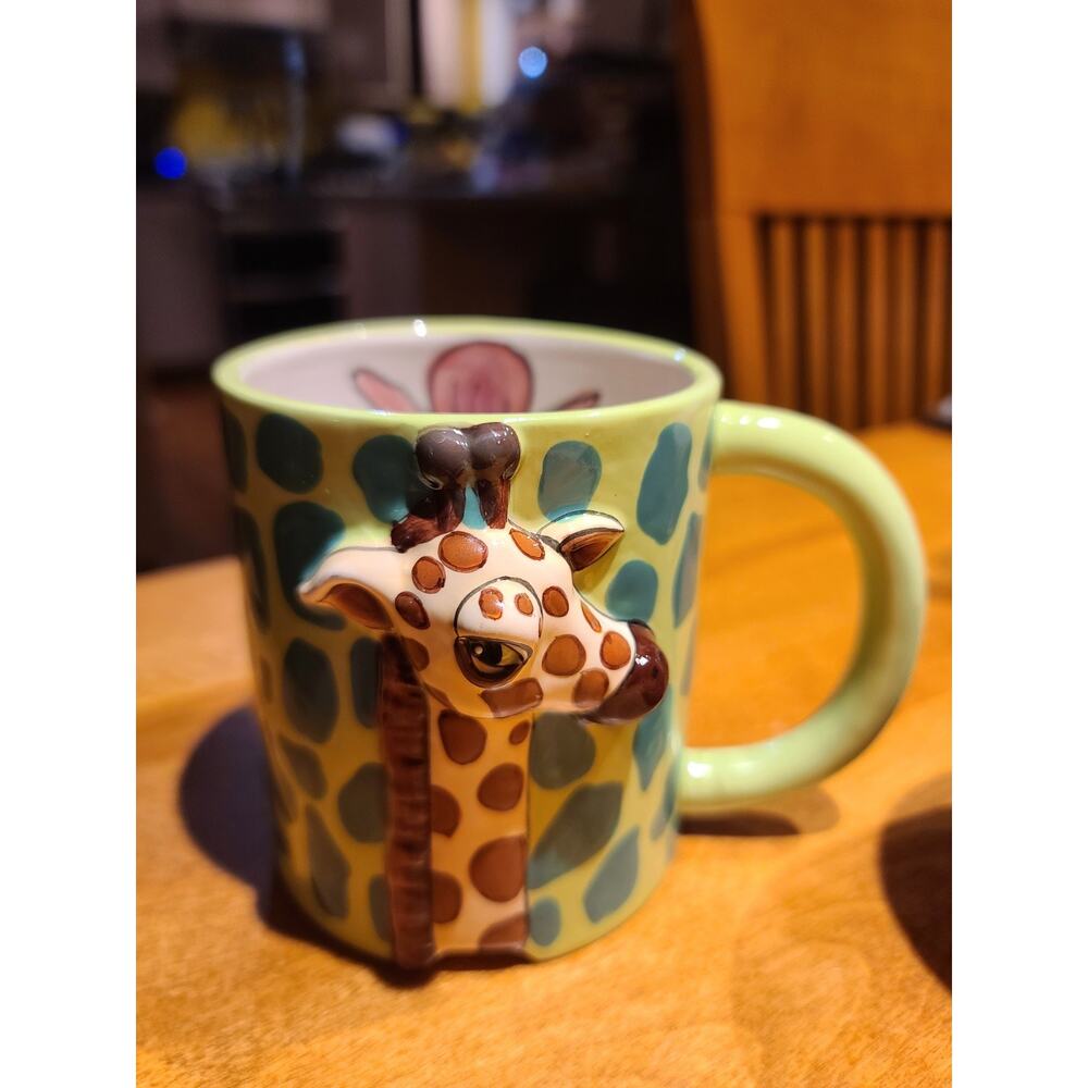 Giraffe 3D Embossed Mug Blue Sky